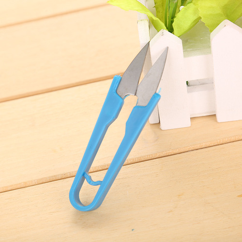Color yarn scissors manufacturer plastic handle sewing U-shaped thread scissors spring scissors cross stitch tool gift small scissors