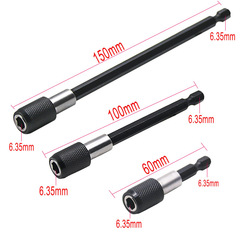 Hexagonal handle quick-release self-locking extension rod electric drill driver quick transfer rod bit extension rod 3-piece set