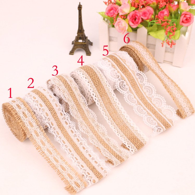 Linen roll lace DIY handmade Christmas ribbon wedding crafts lace linen style rich and diverse