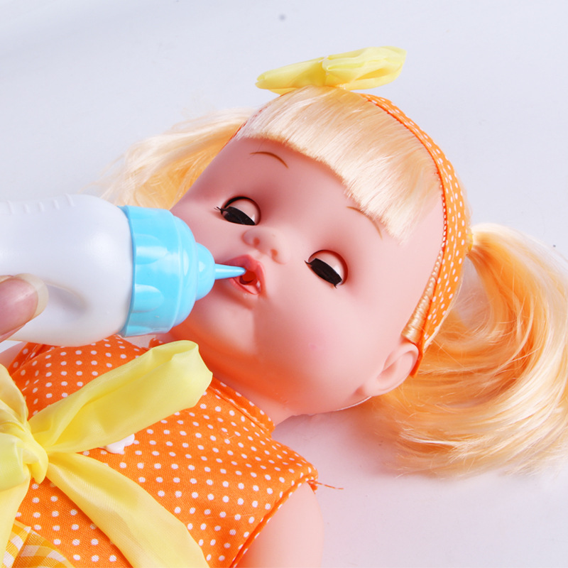 Simulación muñeca botella de alimentación de plástico pezón botella de alimentación de agua botella de alimentación de juguete para niños