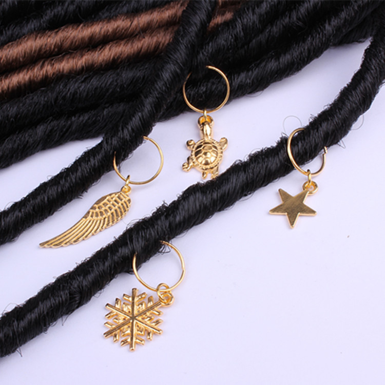 Accesorios de la joyería de la aleación hoja de la cáscara Campana de copo de nieve estrella de cinco puntas accesorios para el cabello tocado colgante de suministro transfronterizo