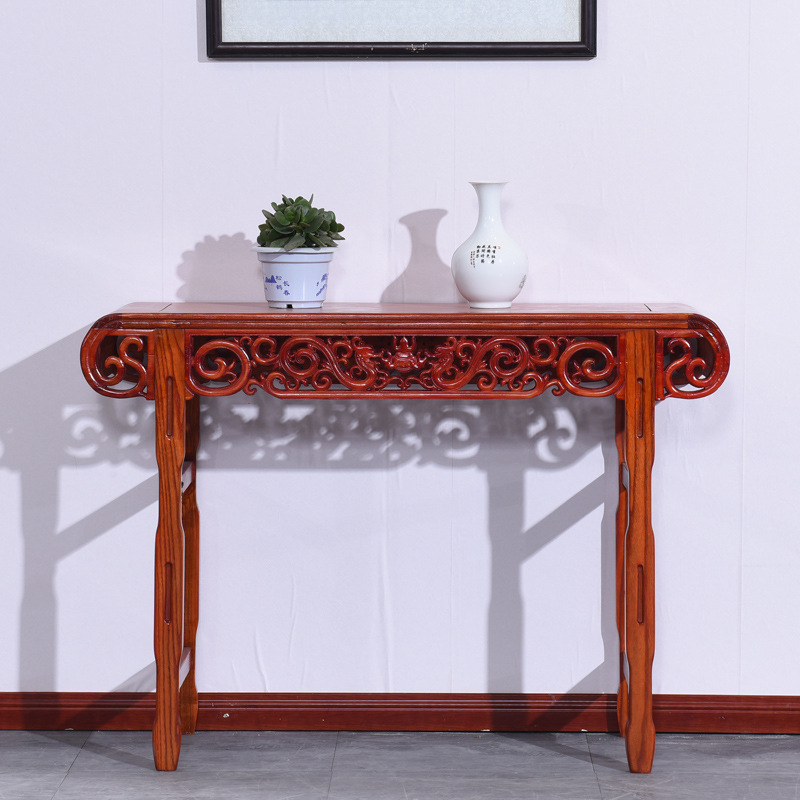 Strip Table, God of Wealth Offering Table, Chinese-style Home Entrance Table, Buddha Table, Incense Case, Antique Solid Wood Table
