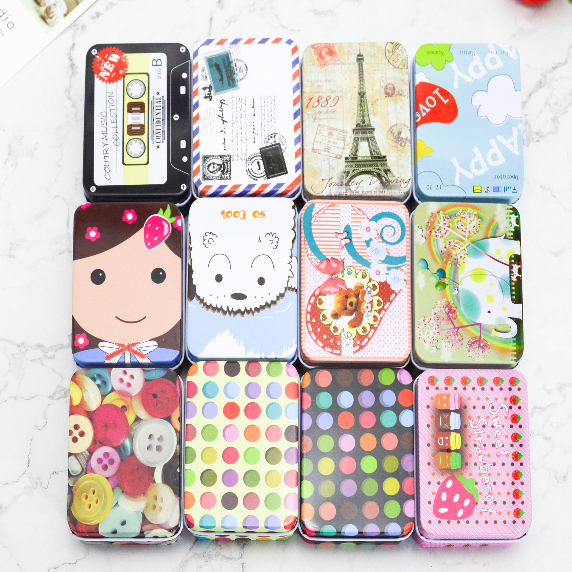Mini Caja de Joyería Rectangular con Diseño Animado