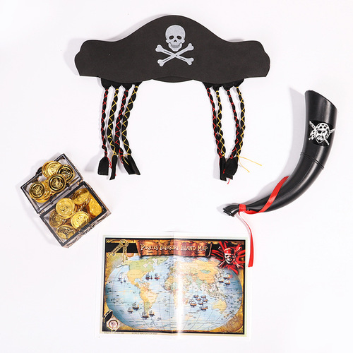 Pirates of the Caribbean gun Halloween props pirate knife pirate eye mask wig pirate vest pirate cosplay