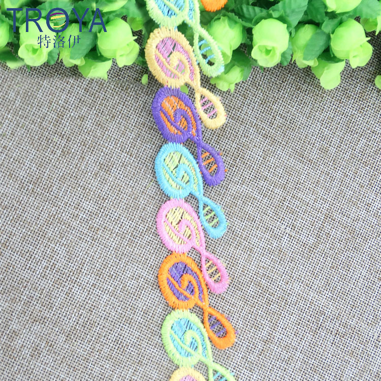 3.3cm双排音符 刺绣花边条码 水溶蕾丝花边 diy服装辅料 Lace