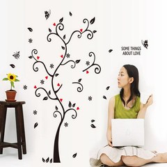 外貿溫馨幸福樹可搭配照片框牆貼 時尚家居臥室背景可移除AY6031