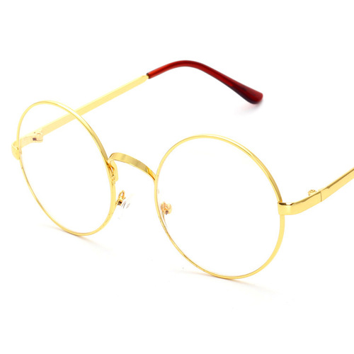 Jet 3048 Harry Potter same style large round frame flat mirror metal retro prince mirror glasses men and women glasses frame