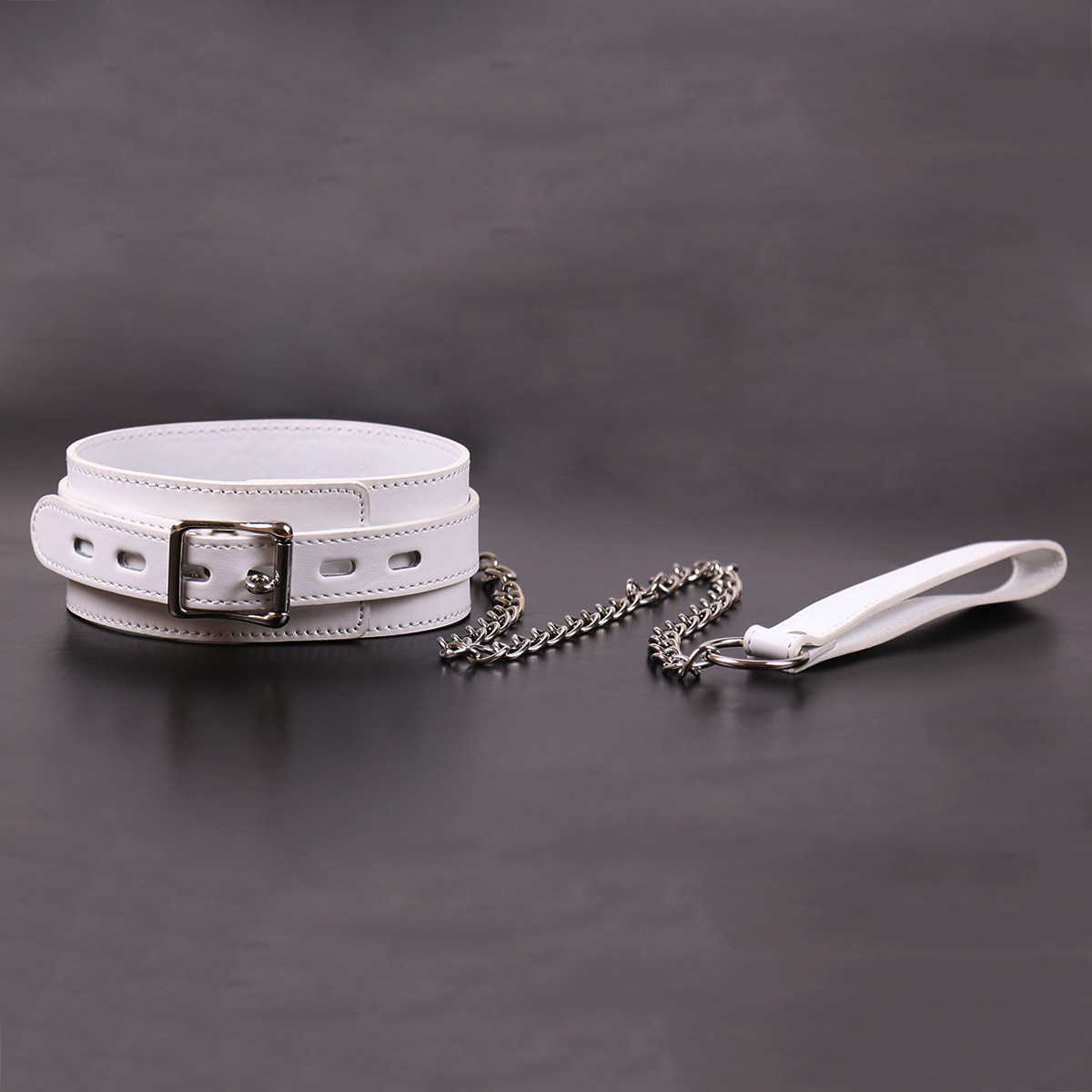 Directamente del fabricante: productos novedosos para adultos, juguetes sexuales alternativos, collar de correa para perro blanco, collar, anillo para el cuello, juegos de rol.