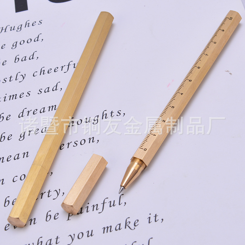 Brass hexagonal rollerball pen
