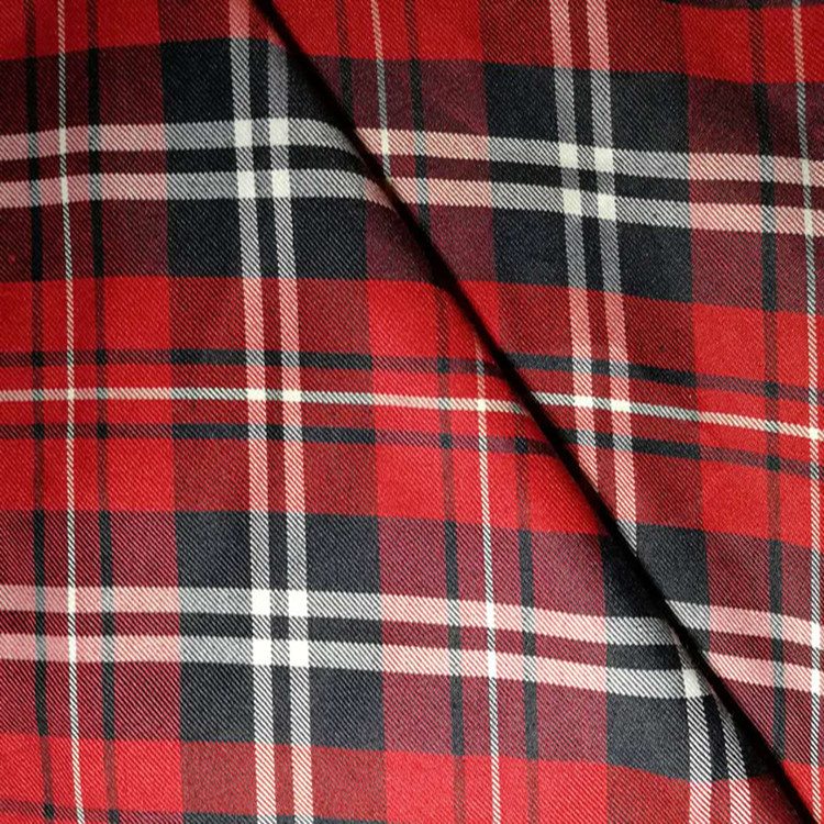 厂家直销双股线色织布  校服校裙格子布 全涤纶斜纹面料