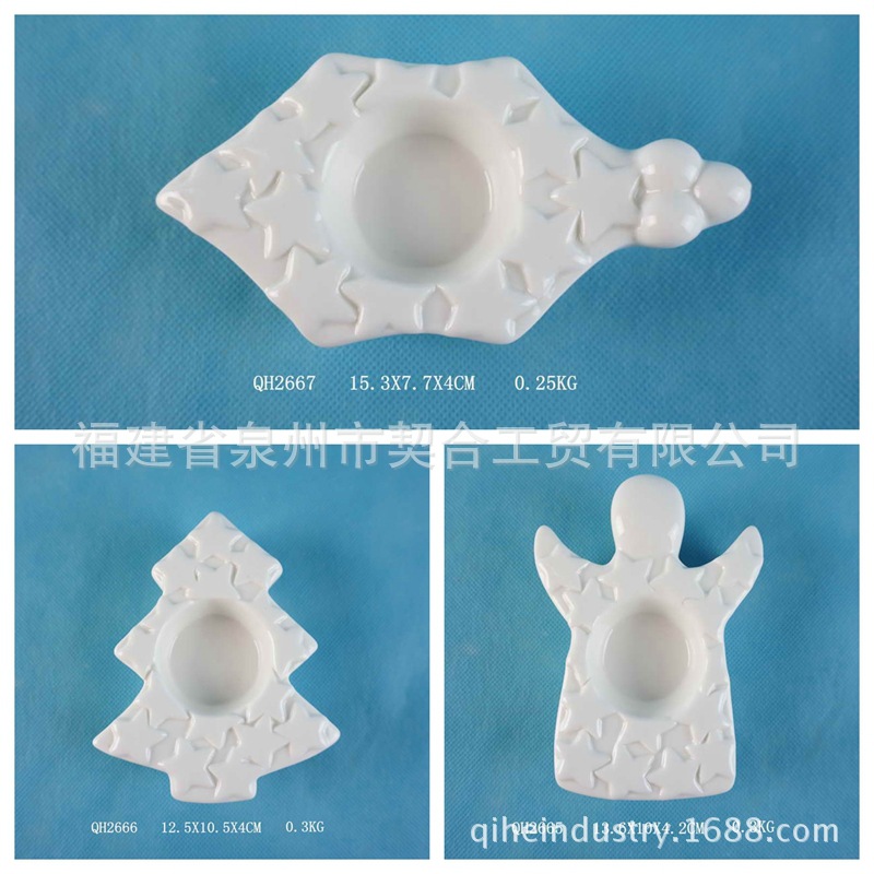 Adornos de ángel de cerámica de estilo europeo Candelero de marido de Navidad de temperatura media Decoraciones para el hogar de personajes de porcelana blanca Dehua