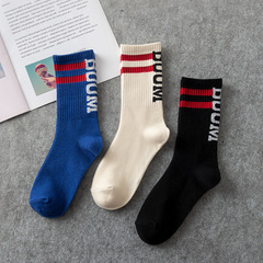Socks Men's Winter Fashion Brand European and American Harajuku Style Socks Mid-Tube Ins Trendy Autumn and Winter Student Cotton Socks Long Socks for Men