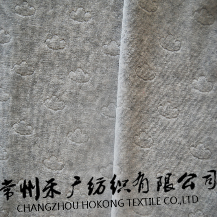 【工厂生产】针织纬编提花天鹅绒布 burn out天鹅绒 婴幼儿哈衣爬