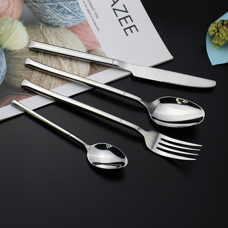 Cross-border Net red Portuguese 304 stainless steel knife, fork and spoon set heavy Western tableware steak knife and fork manufacturers