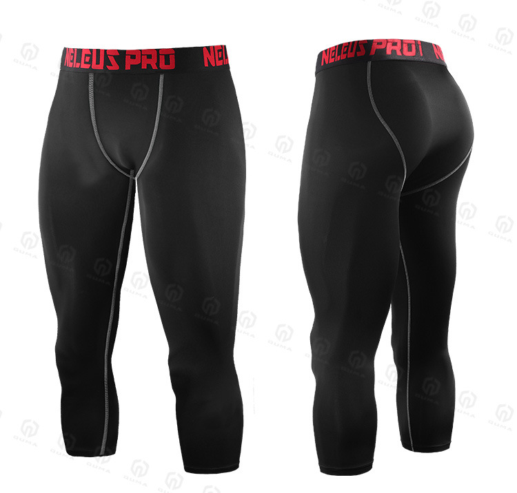 Pantalones ajustados de Baloncesto de los hombres pantalones cortos de secado rápido polainas deportivas pantalones de fitness entrenamiento muscular pantalones de compresión elástica