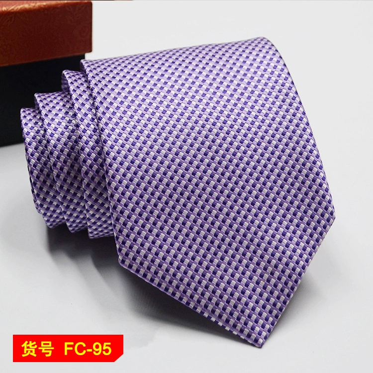 Men's tie wholesale new spot business solid color striped 8C arrow blooming tie can be added to LOG