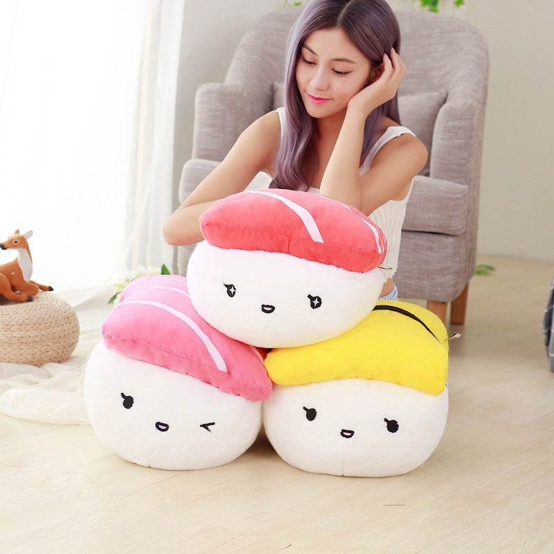 Factory direct new creative Japanese sushi doll sofa pillow simulation food birthday gift cross-border wholesale