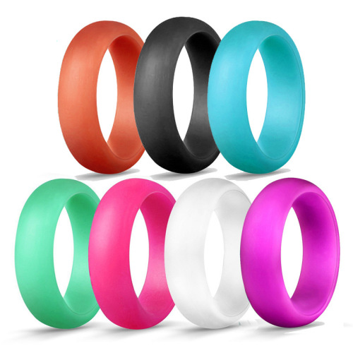 5.7mm wide solid color silicone ring women's silicone ring European and American popular ring silicone ring