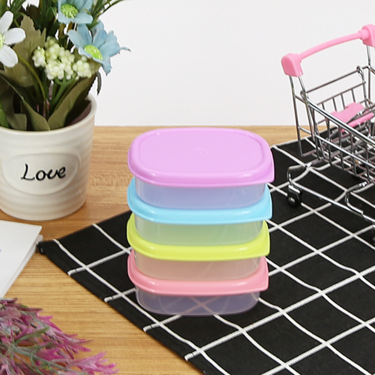 Pequeño tamaño mini caja de plástico sellada caja de suplemento de alimentos infantiles caja de muestra de comida de cantina Escuela de Kindergarten