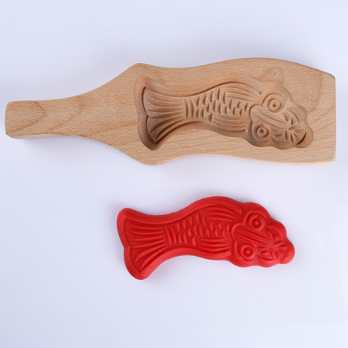 Wooden steamed bun mold, bun mold, household handmade pattern noodle clip, steamed bun clip, cake concave bottom wooden mold