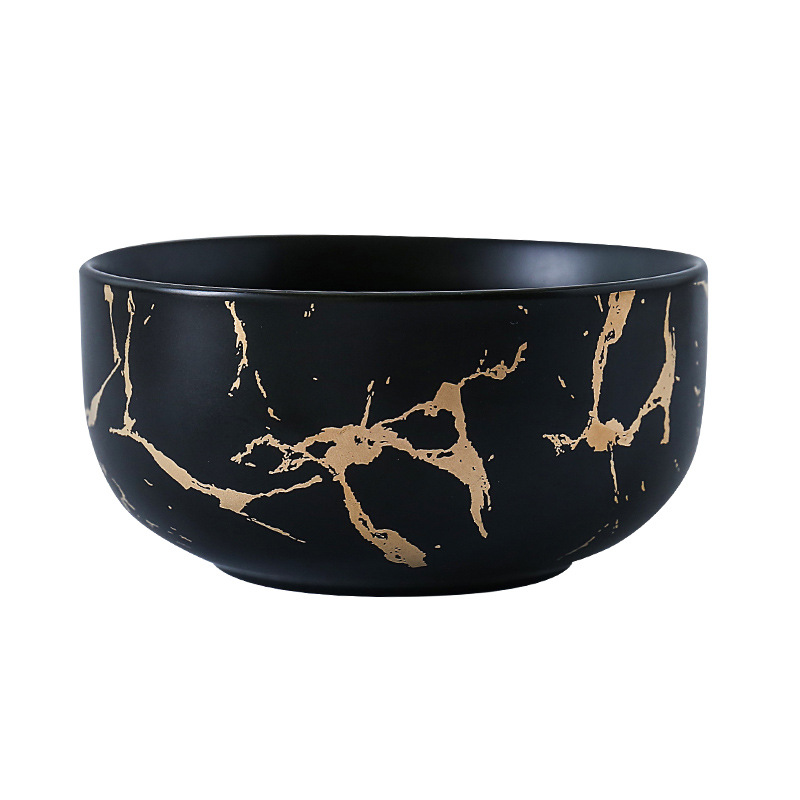 Мраморная рисунка Золотая черная чаша