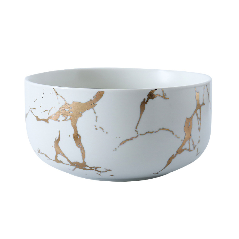 Мраморная рисунка золото и белая чаша