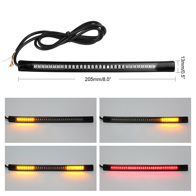 Factory direct 48 lights SMD motorcycle light bar LED brake light turn signal sleeve motorcycle license plate tail wholesale