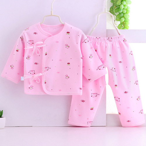 Baby clothes, newborn pure cotton underwear set, newborn baby monk clothes, two-piece close-fitting set, thin pajamas