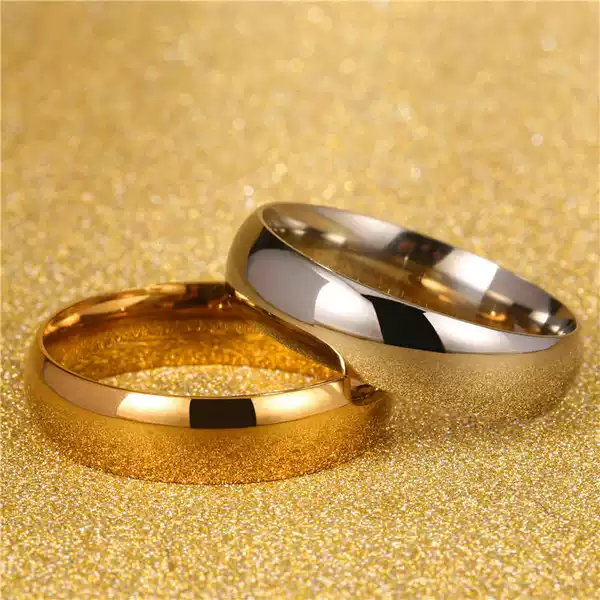 European and American Arc Smooth Couple Rings 6mm Cross-Border Popular Accessories Stainless Steel Rings Punk Jewelry Gifts
