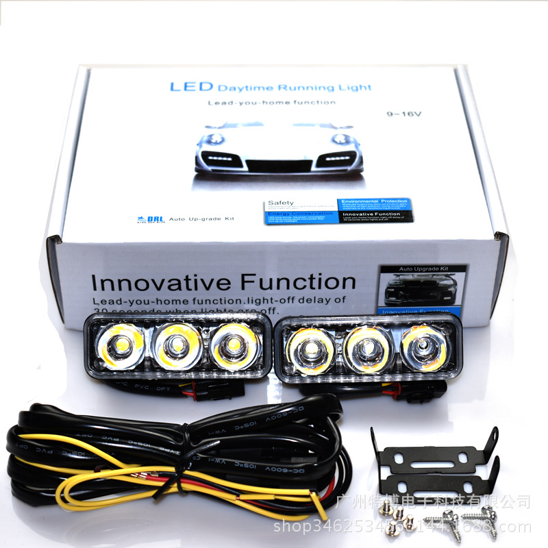 Nuevo coche LED faro luz diurna luz de giro 3 Luz de alta potencia media luz neta luz diurna luz modificada