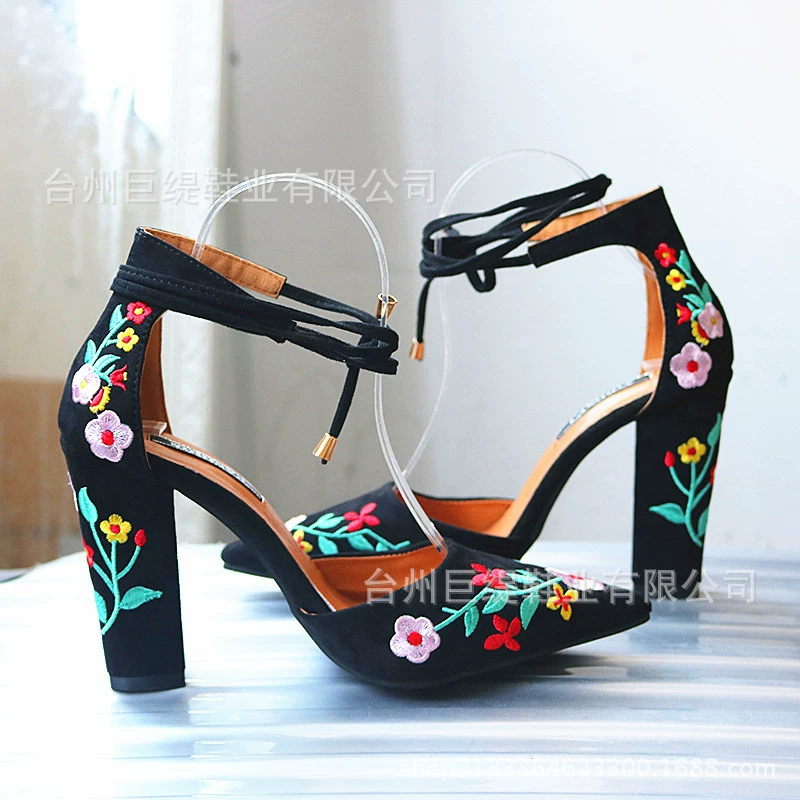 Juti в наличии Европейская и американская внешняя торговля остроконечная вышитая матовая грубая Женская Внешняя торговля 35-43 Большие размеры оптом