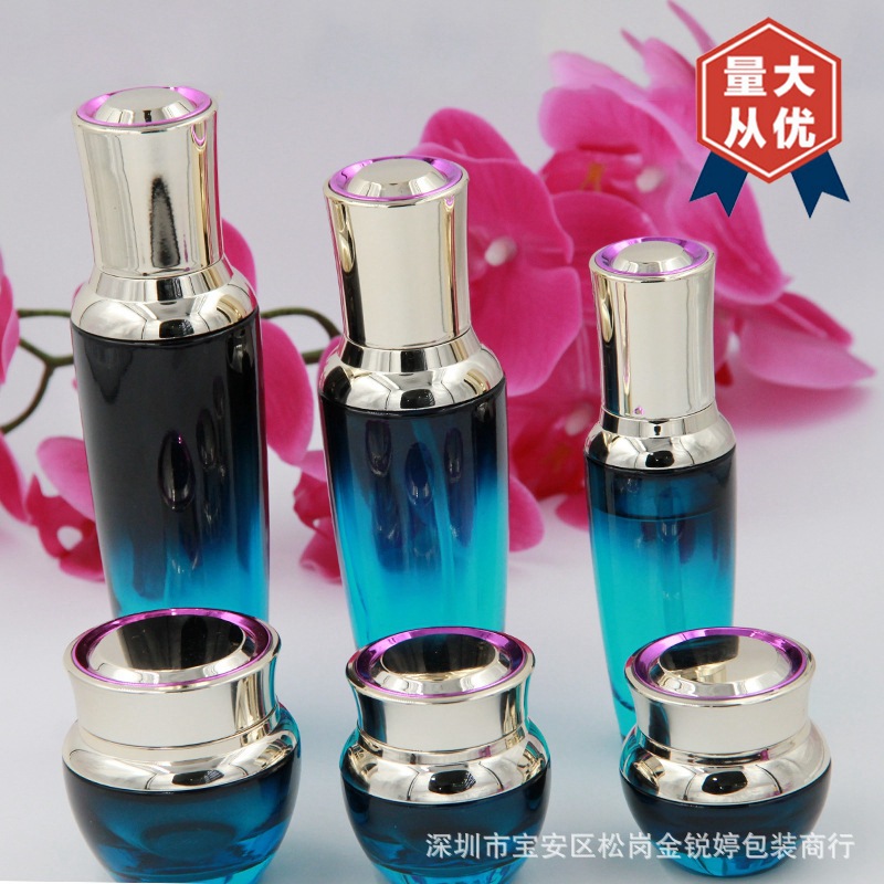 工厂直销化妆品玻璃套装瓶化妆品乳膏霜液瓶护肤品精华玻璃套装瓶