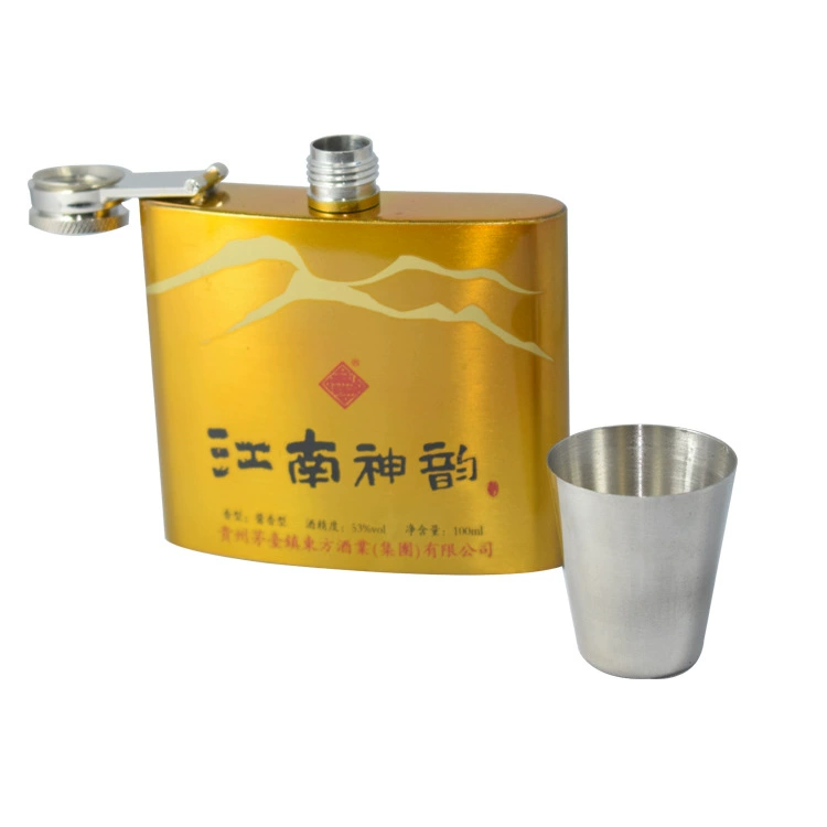 Нержавеющая сталь бедра фляжка аэрозольная краска 6 унций фабрика оптом мужчины носят золото настраиваемый ликер бутылка