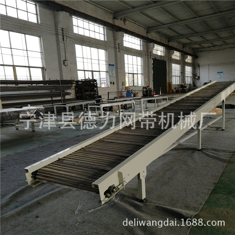 爬坡式网带输送机耐低温网带输送线海产品输送流水线封闭式网链线