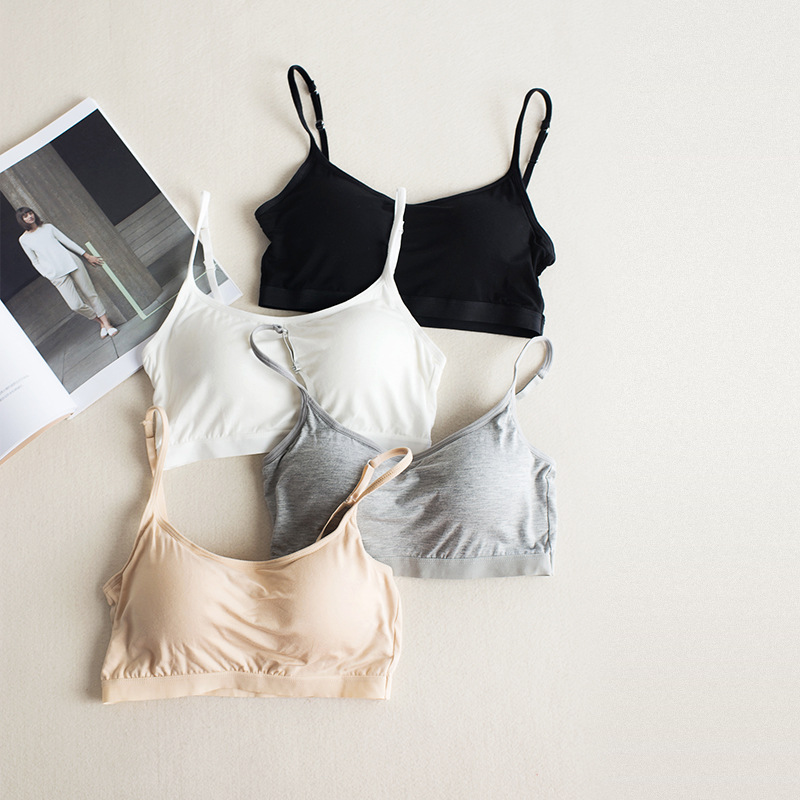2025 노출방지 여성용 조끼, 가슴 패드 포함, 작은 끈이 있는 짧은 탑, 큰 사이즈, 가슴을 감싸는 탑, 여름용
