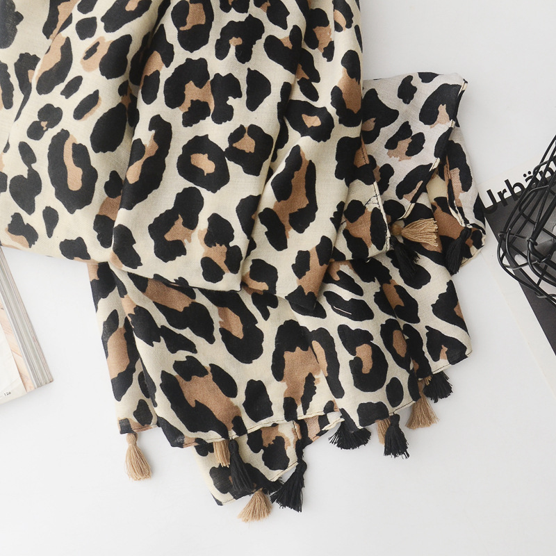 Comercio exterior orden original exportación leopardo estampado chal verano aire acondicionado protector solar bufanda viaje decoración algodón y lino bufanda
