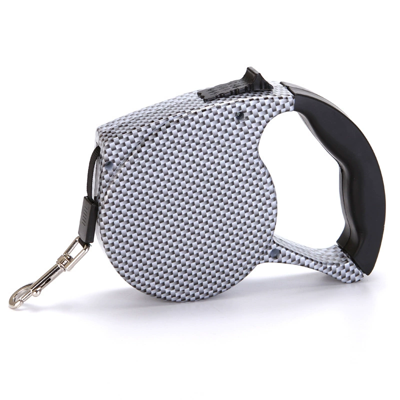 retractable pet leash, 5 m flat webbing, tpe+pp handle & nickel hook, reflective, 35 kg