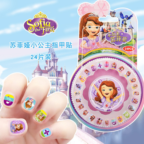 Disney Children's Nail Stickers Frozen Little Girl Disc Cartoon Nail Art Stickers Elsa Wholesale Giveaways