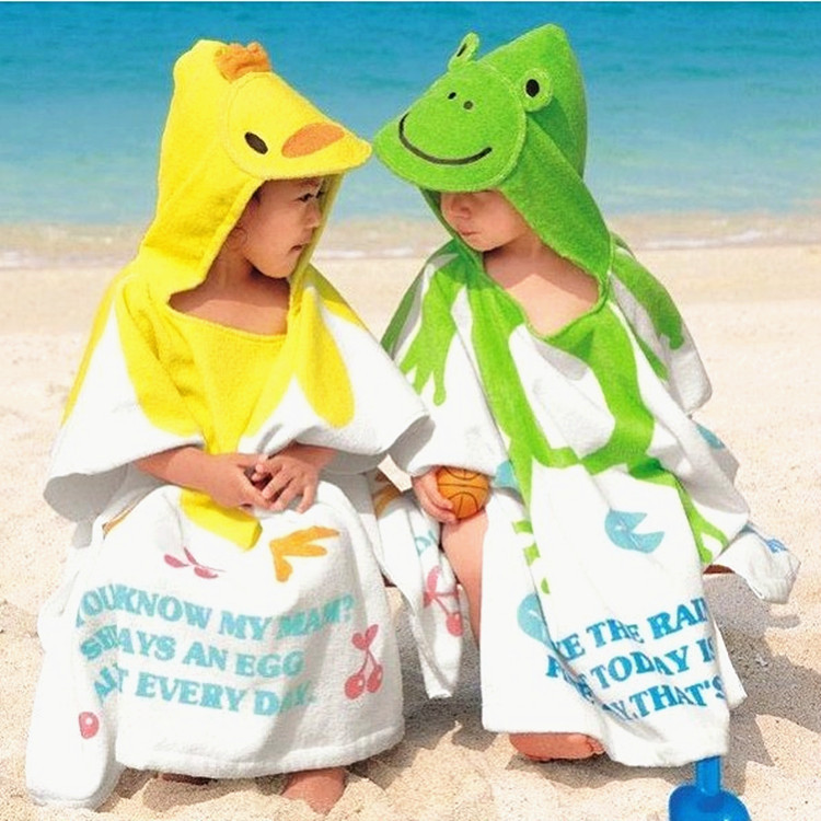 Large size Cape children's cotton bath towel three-dimensional animal-shaped children's cartoon bathrobe big children's beach towel