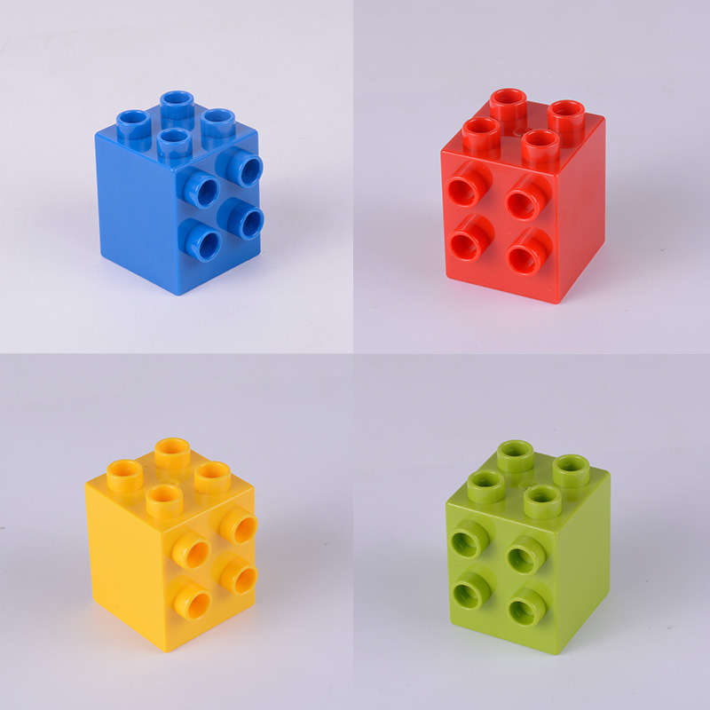 Compatible with Lego large particle building block wall track 4 4 corner piece folding special Block 2x 2 thick brick hole accessory slide
