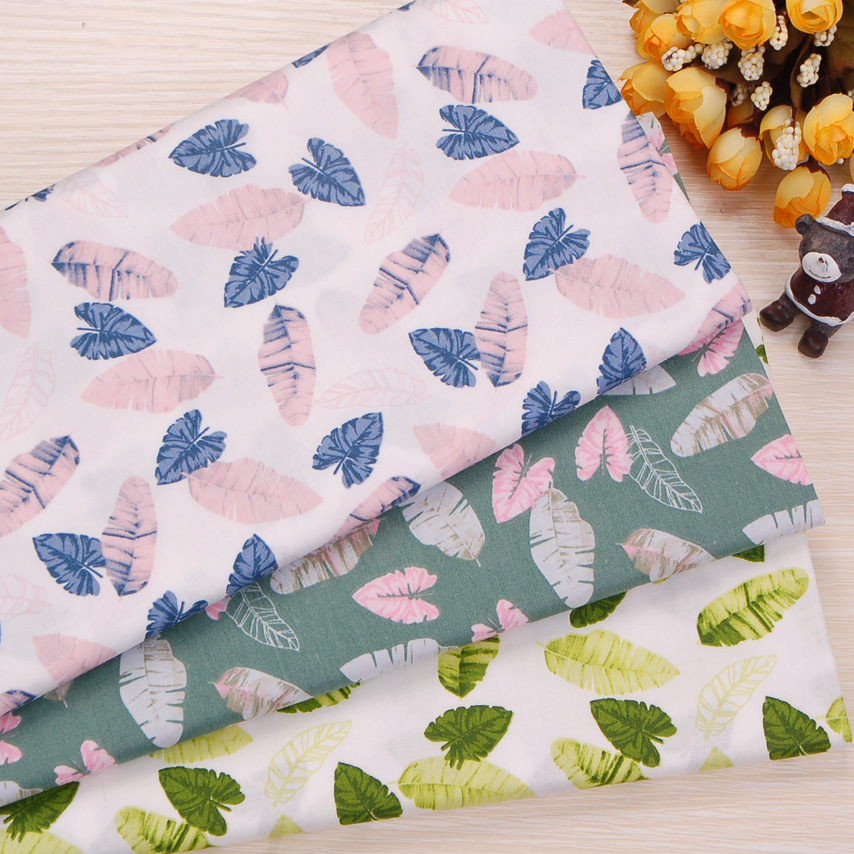 批发供应 宝宝全棉布无荧光剂 叶子卡通 罩衣尿垫纯棉床品布料
