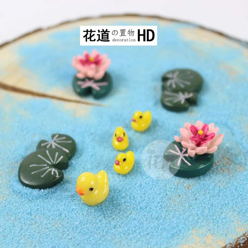 Новый лотос лист лотоса желтая утка микро пейзаж мох мясистые Ландшафтные украшения из смолы