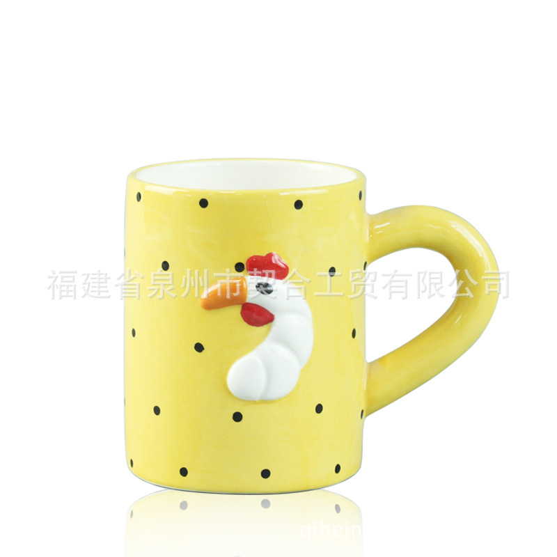 Taza de dibujos animados 3D tridimensional de personalidad linda creativa con tapa Taza de café Taza de bebida de cerámica animal japonesa personalizada