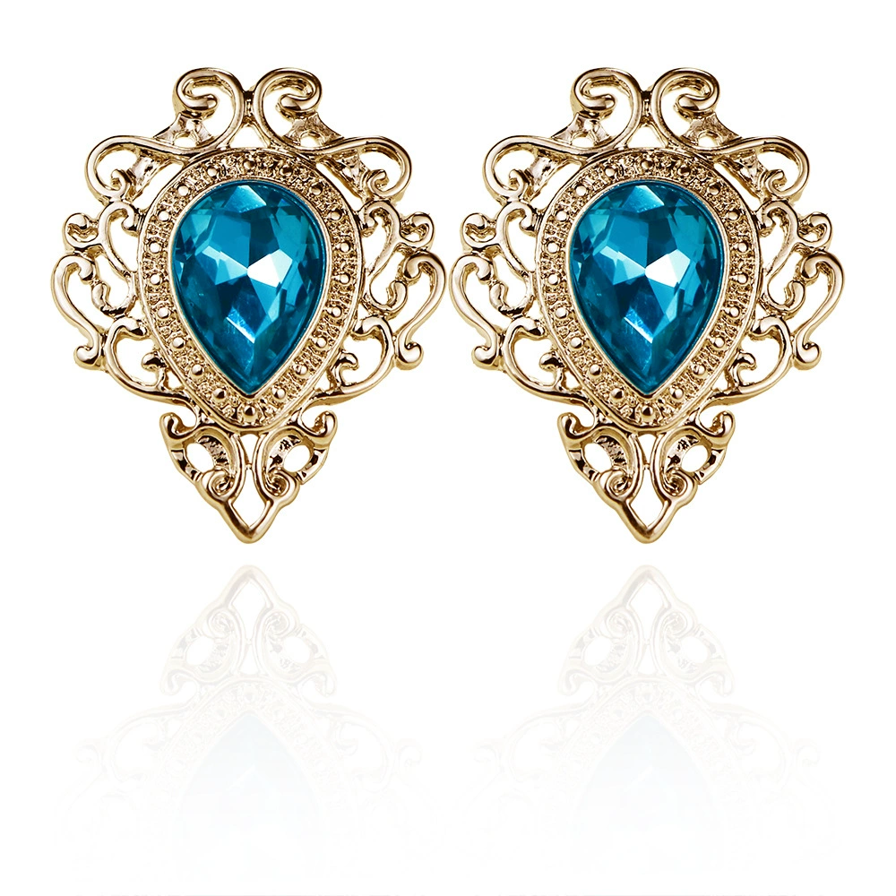 Европейская и американская Ретро Дворцовая каменная брошь полые кружева капля драгоценный камень простой корсаж воротник рубашки игла завод прямой