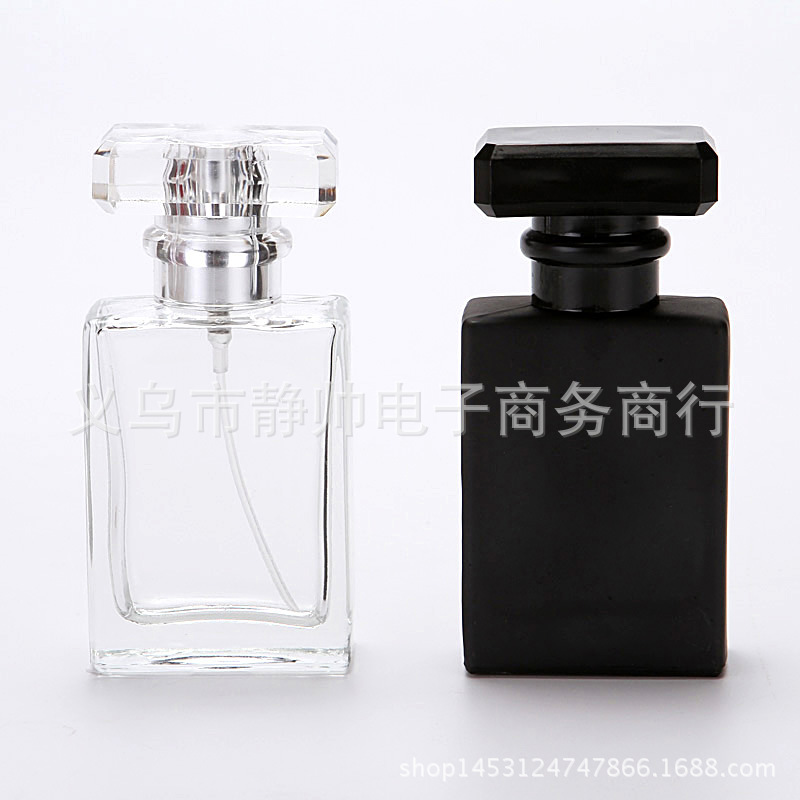 30ml 玻璃瓶香水瓶瓶黑色空瓶香水分装瓶四方瓶酒精瓶爽肤水瓶