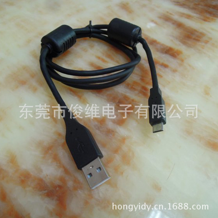 生产厂家批发USB数据线 micro数据线 双磁环屏蔽