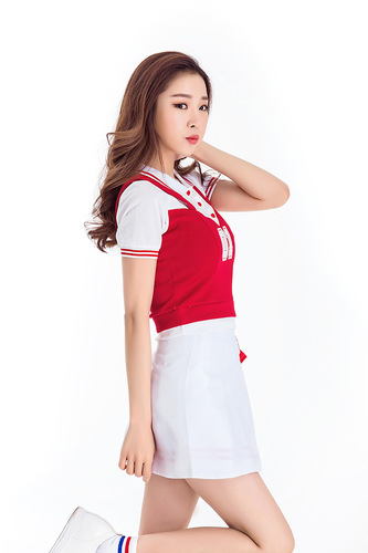 Cheerleading uniform set for female students, girl group, Cosmic Girls, HAPPY dance performance suit, sports performance suit 
