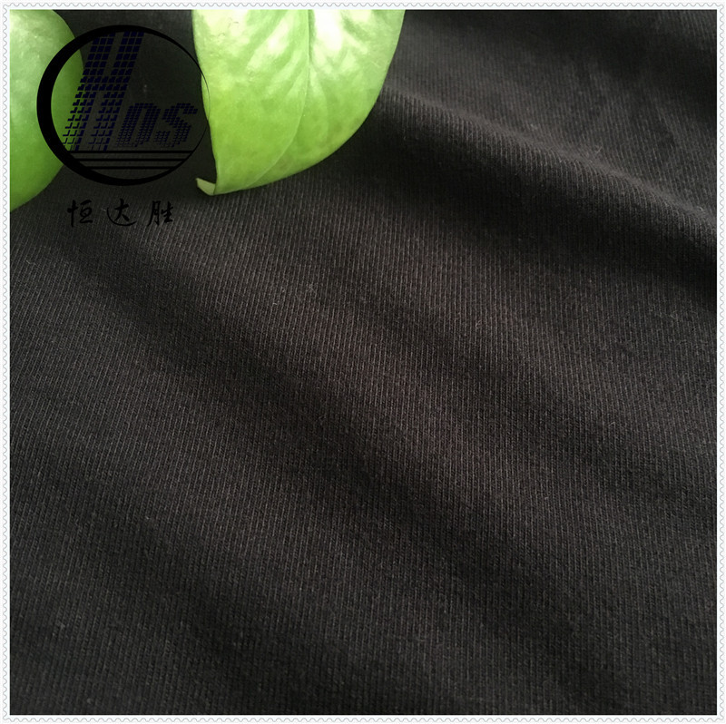 针织黑色200克棉弹汗布棉拉架面料