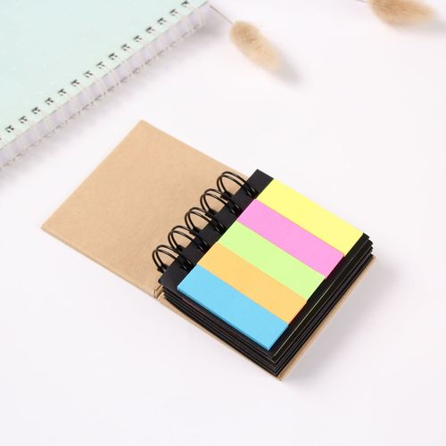 Factory wholesale kraft paper sticky notes advertising gifts index card fluorescent color index stickers small card set combination 