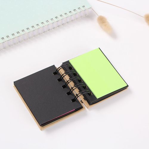 Factory wholesale kraft paper sticky notes advertising gifts index card fluorescent color index stickers small card set combination 